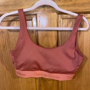 Outdoor Voices Smooth Scoop sports bra in color Russet